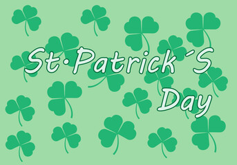 Fondo verde con tréboles del día de san patricio.