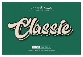Classic text effect Retro vintage style
