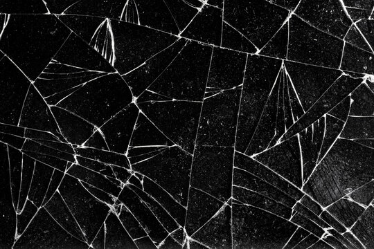 Broken Glass On A Black Background