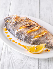 Baked dorado fish