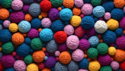 Fototapeta na wymiar Colorful wool balls background 