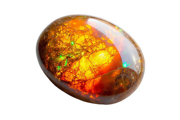Welo Opal Orange Gemstone on Transparent Background