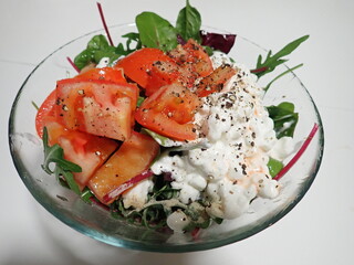 portion of a healthy vegetable salad