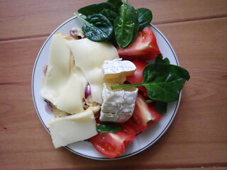 portion of a healthy vegetable salad
