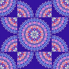 Beautiful mandala design on blue background 
