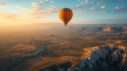 A hot air balloon ride over the otherworldly landscapes