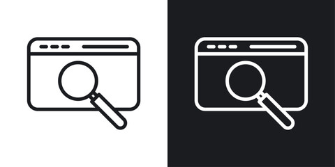 Web Search Icon Designed in a Line Style on White Background.