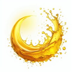 yellow oil splash isolated on white background - obrazy, fototapety, plakaty