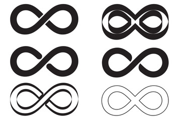 Set of Infinity icon, Infinity sign, vector, abstract company logo, sign, symbol design, mathematical sign. vector illustration. - obrazy, fototapety, plakaty