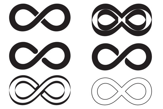 Set of Infinity icon, Infinity sign, vector, abstract company logo, sign, symbol design, mathematical sign. vector illustration.