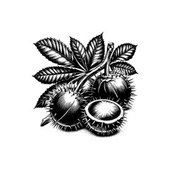 Chestnut sketch vector illustration .