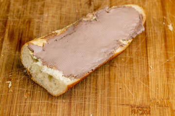 making a sandwich with chocolate-flavored cheese