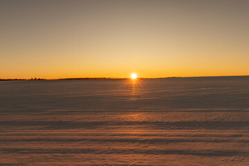 Obraz premium beautiful multicolored sky at sunset in winter