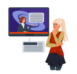 Person reading news vector concept