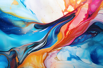 Vibrant Flowing Acrylic Art.