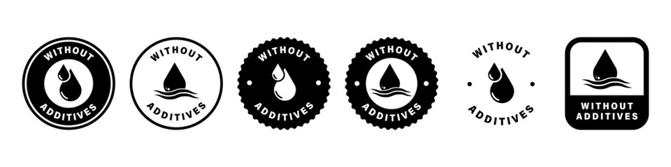 Additives Free - vector labels for food packaging.