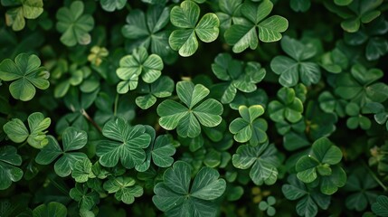 Clover plant texture background. Generative AI - obrazy, fototapety, plakaty