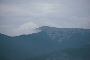 the top of a mountain in the Carpathians
