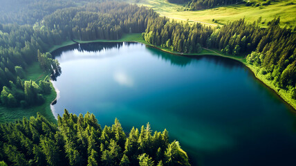 lake forest aerial view nature