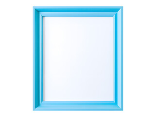 Photo of blank frame for picture or image with blue border without background. Template for mockup