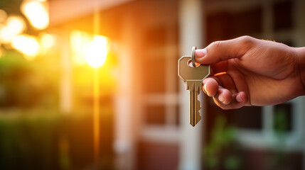 Keys in hand to the house. Real estate business, new homes and mortgages