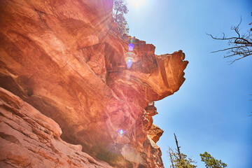 Sedona Red Rock Cliffs with Sunburst, Arizona