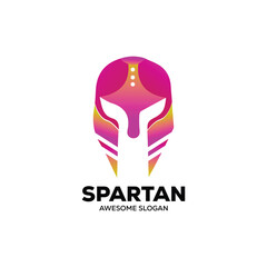 spartan helmet logo template medieval helmets.  head armor  fighter protective elements flat style. Vector   head helmet illustration