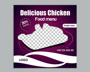 Super delicious food social media banner food template