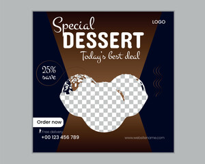Special delicious food social media banner post template