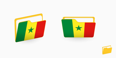 Senegal flag on two type of folder icon.