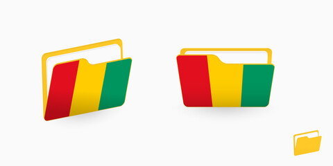 Guinea flag on two type of folder icon.