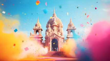 Obraz premium Abstract template for Holi background, Indian traditional festival
