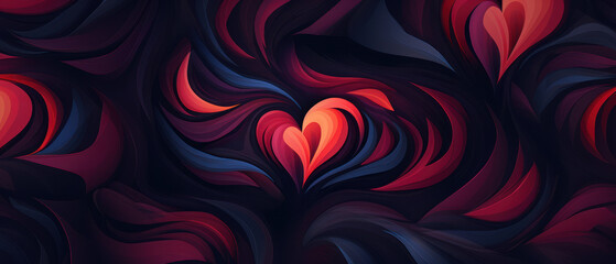 Heart of love on an abstract background