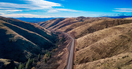 Road in Desert Valley. North America. Mountain landscape