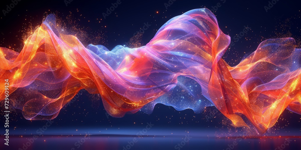Poster interplay of fire and magic: an abstract vision of cosmic energy flowing in a spectacular dance of c