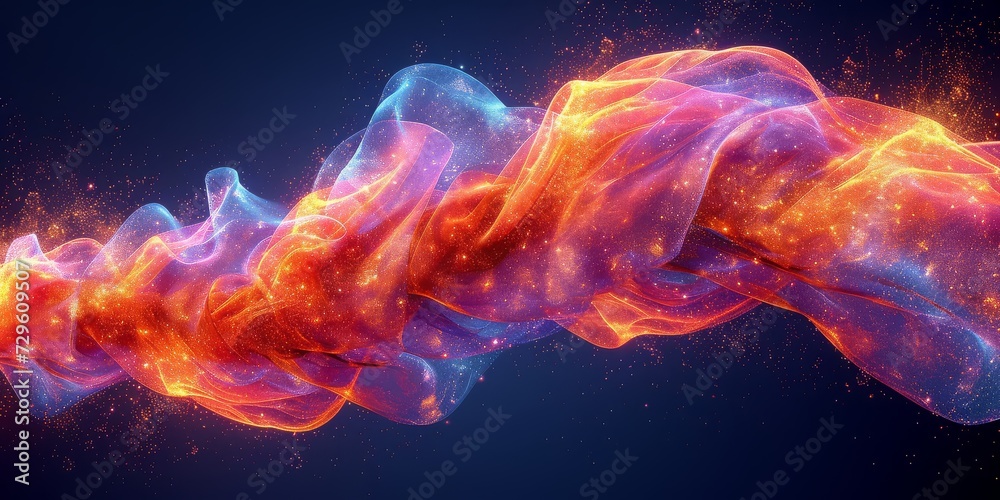 Poster interplay of fire and magic: an abstract vision of cosmic energy flowing in a spectacular dance of c