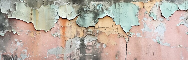 old wall with chipped wall for background
