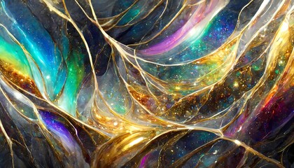 Obraz premium Mineral Enchantment: Stellar Dance of Glistening Geodes