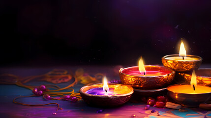 Indian Happy Holi concept, colorful powder background, blue, yellow, pink