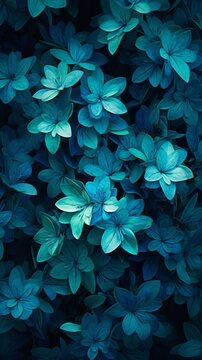 Modern background for cellphone, mobile phone, ios, android, a blue sky with clouds and a colorful green tropical plant, in the style of turquoise and gray, delicate flowers, cute and dreamy.