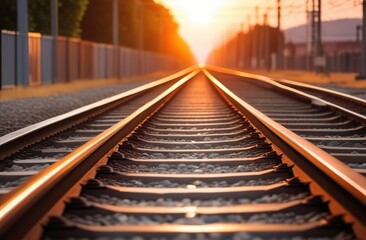 Obraz premium railway tracks in the morning