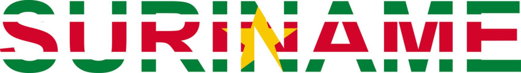 Suriname word in flag style