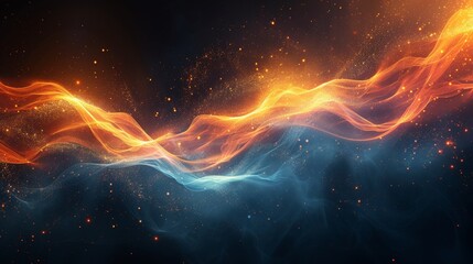 Glowing lines and waves of energy creating an otherworldly atmosphere