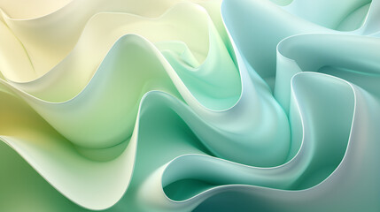 light green abstract 3d waves background wallpaper