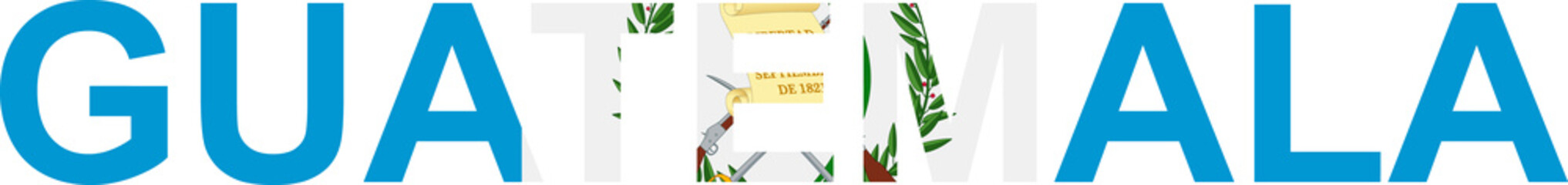 Guatemala word in flag style