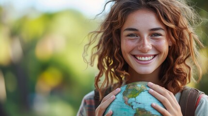 An environmental activist's smile symbolizes their dedication to preserving the planet for future generations