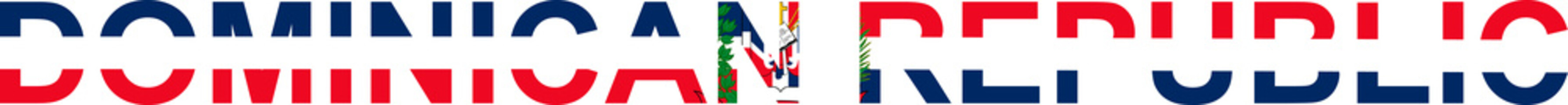 Dominican Republic word in flag style