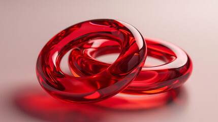 two red glass transparent rings