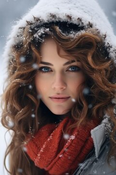 Winter portrait of a girl