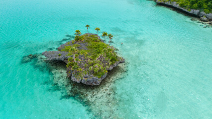 Islands of Fiji from drone above